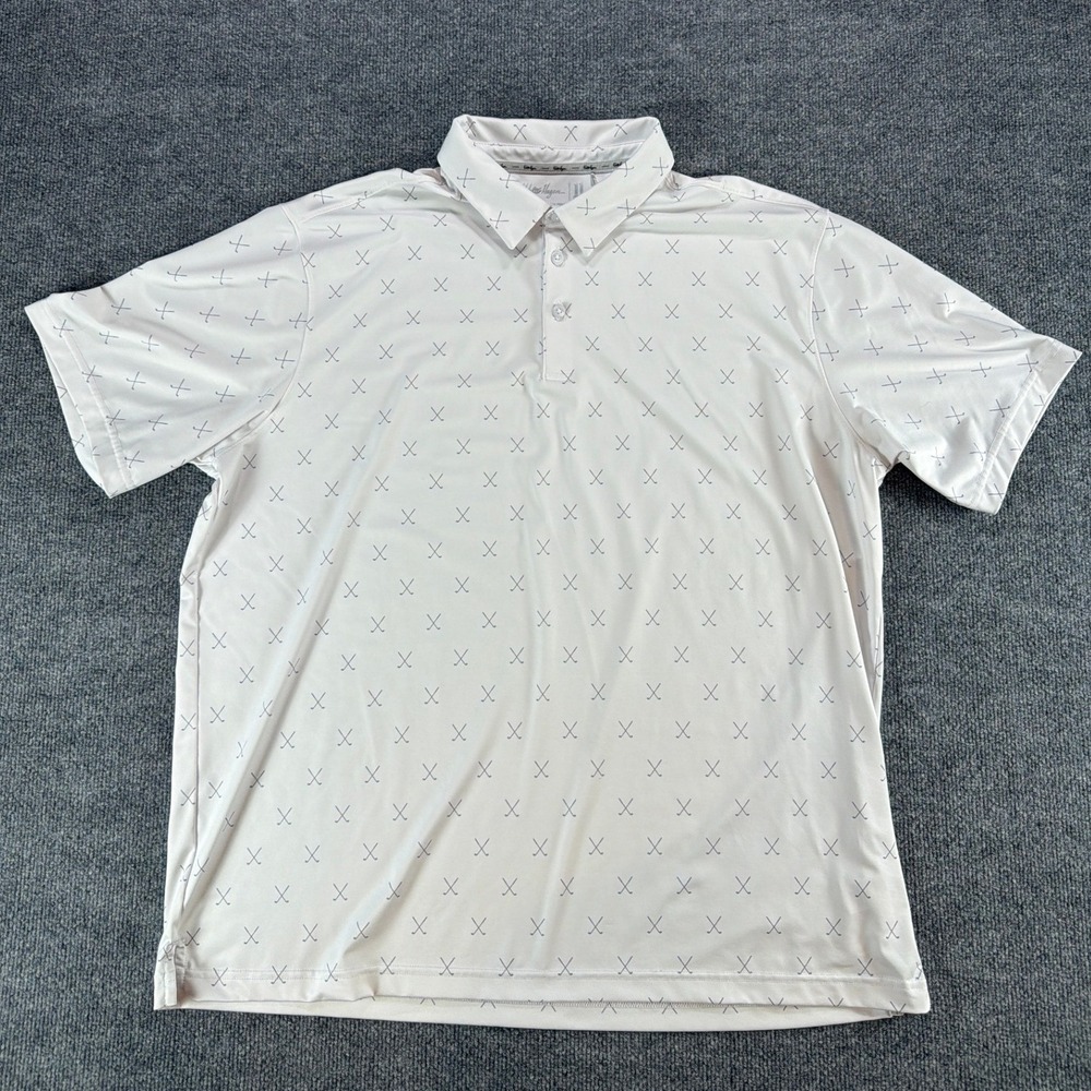 Walter Hagen Mens XXL White Golf Polo Performance Sport Shirt Short Sleeve